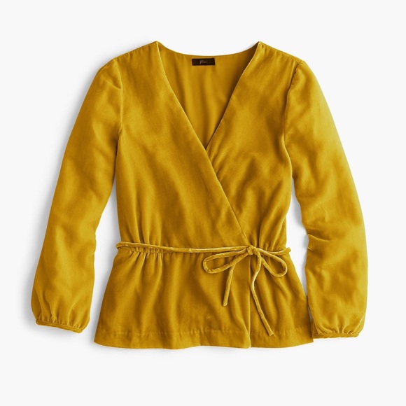 NWOT J. Crew faux-wrap top in drapey velvet - Picture 3 of 5
